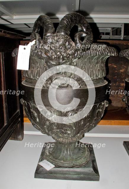 Urn with Satyr Heads, 1700s. Creator: Unknown.