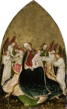 Virgin with Child Enthroned, Surrounded by Angels, c1430. Creator: Swabian or Upper-Rhenish Master.