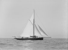 The cutter 'Monara' under sail, 1913. Creator: Kirk & Sons of Cowes.