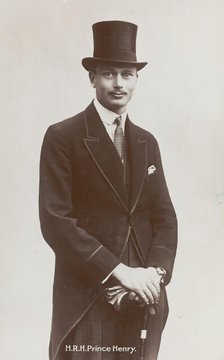 HRH Prince Henry, wearing a top hat, c1880s. Creator: Unknown.