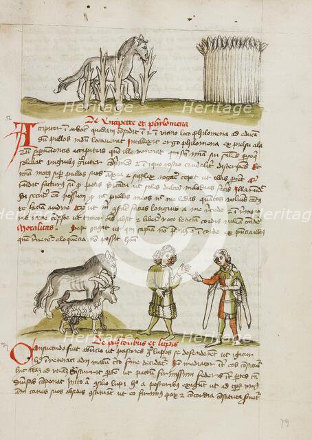 A Horse in a Thorn Bramble near a Wheat Field: A Horse, a Sheep..., third quarter of 15th century. Creator: Unknown.