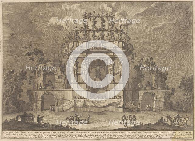 The Seconda Macchina for the Chinea of 1771: A Pleasure Palace Dedicated to Bacchus, 1771. Creator: Giuseppe Vasi.