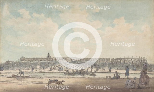 The Château de Versailles Seen from the Gardens, 1779. Creator: Louis Nicolas de Lespinasse.