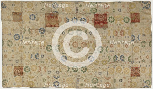 Brocade, silk. A Buddhist monk's robe, patched; kesa, Edo period, 1615-1868. Creator: Unknown.