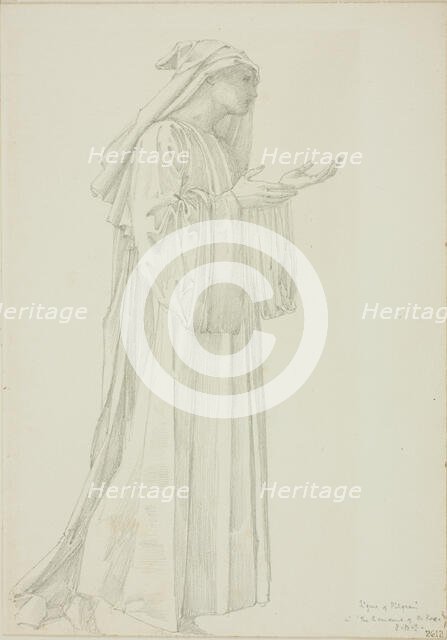 Figure of Pilgrim in Romaunt of the Rose, c. 1873-77. Creator: Sir Edward Coley Burne-Jones.