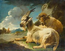Goat and Sheep in a Rocky Landscape, 1680-1690. Creator: Philipp Peter Roos