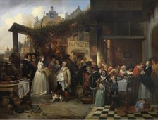 Wedding in Flanders in the Seventeenth Century, 1839. Creator: Jan August Hendrik Leys.