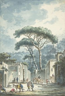 Road Leading to the Grotto of Posillipo, 18th century. Creator: Claude Louis Chatelet.