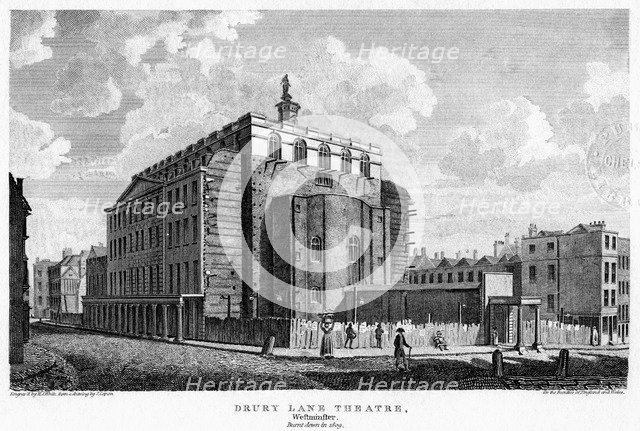 Drury Lane Theatre, Westminster, London, 19th century.Artist: William Johnstone White