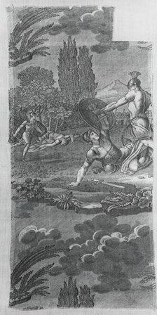 Le Combat des Horaces et des Curiaces (Furnishing Fabric), Nantes, c. 1820. Creator: Unknown.