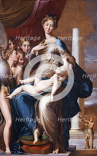 Madonna and Child with Angels (Madonna with the Long Neck), Between 1534 und 1540. Artist: Parmigianino (1503-1540)