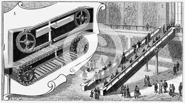 Escalator at the Pennsylvania Railroad Company's Cortland Street Station, New York, 1893. Artist: Unknown