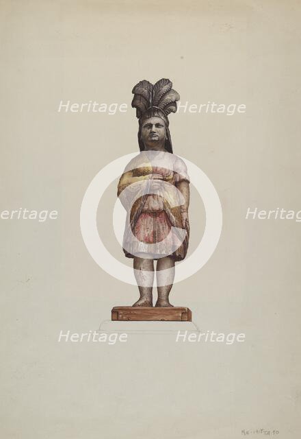 Cigar Store Indian, 1935/1942. Creator: Flora Merchant.