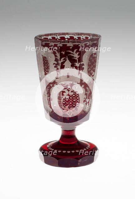 Wine Glass, Bohemia, c. 1850/80. Creator: Bohemia Glass.