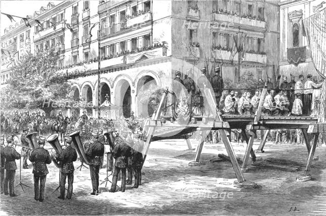 ''The Roman Catholic Congress at Saragossa; An open air Military Mass in the "Plaza De La Constituci Creator: Unknown.