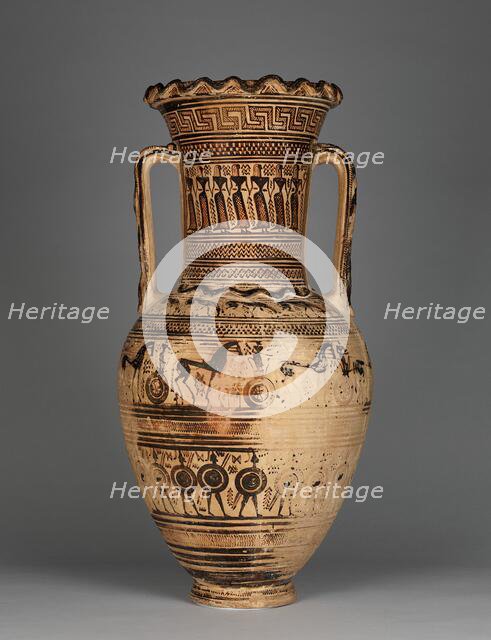 Funerary Amphora with Scenes of Mourning, 720-700 BC. Creator: Philadelphia Painter.