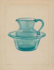 Wash Bowl and Pitcher, c. 1937. Creator: Charles Caseau.