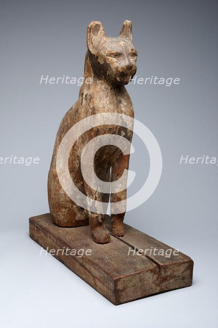 Sarcophagus (?) of a Cat, Egypt, Late Period-Ptolemaic Period (about 664-32 BCE). Creator: Unknown.