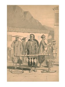 Fishmongers in Hong Kong, 19th century. Creator: M & N Hanhart.