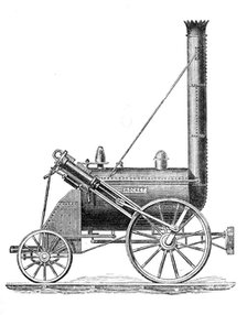 George Stephenson, Father of Railways: the Rocket, 1881. Creator: Unknown.