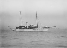 The steam yacht 'Cecilia' under way, 1912. Creator: Kirk & Sons of Cowes.