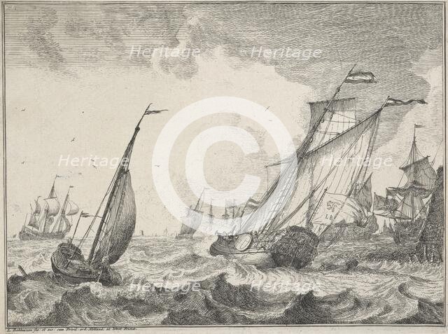 Seascapes with views of the Ij and Amsterdam, Rotterdam, Katwijk, etc. Untitled, 1701. Creator: Ludolf Bakhuizen.