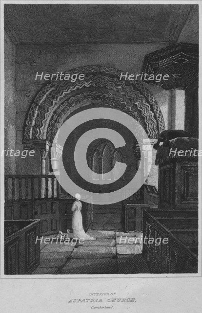 'Interior of Aspatria Church, Cumberland', 1814. Artist: John Greig.