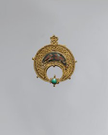 Crescent-Shaped Pendant with Confronted Birds, Egypt, 11th century. Creator: Unknown.