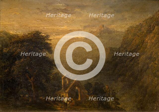 Valle Crucis Abbey , Llangollen, 1840. Creator: Frederick Henry Henshaw.