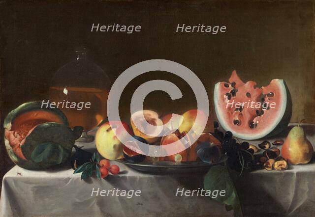 Still Life with Fruit and Carafe, c. 1610/1620. Creator: Pensionante del Saraceni.