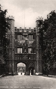 The Great Gate, Trinity College, Cambridge, early 20th century.Artist: Raphael Tuck & Sons