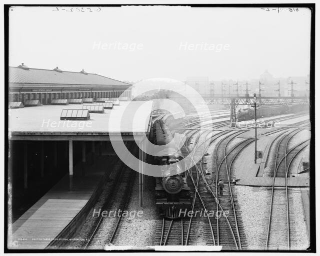 Switch yards, Union Station, Washington, D.C., between 1906 and 1910. Creator: Unknown.
