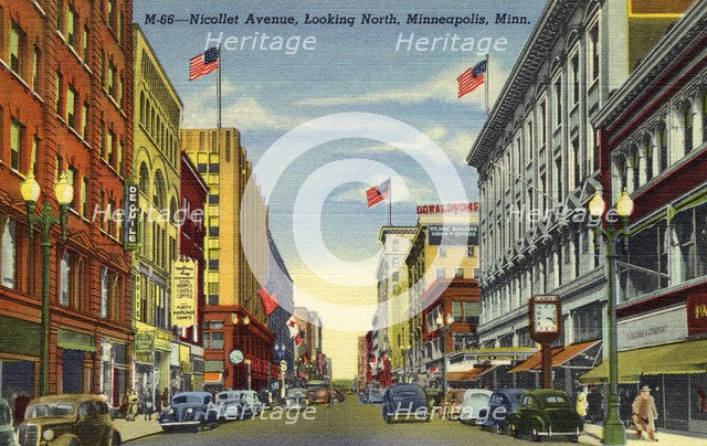 Nicollet Avenue, Minneapolis, Minnesota, USA, 1944. Artist: Unknown