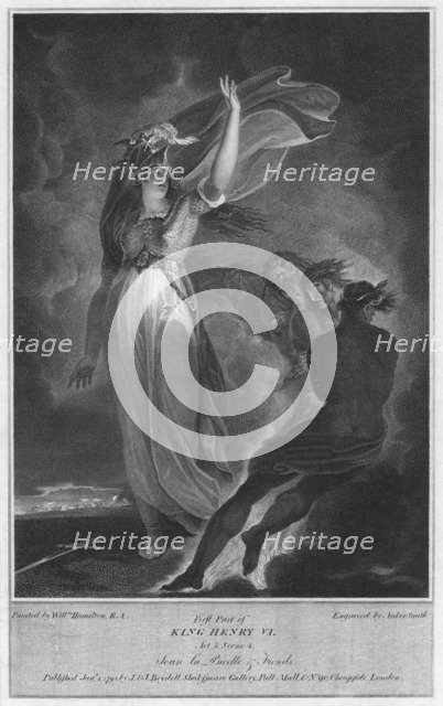 'First part of King Henry VI. Act 5. Scene 4. Joan la Pucelle & Fiends', 1795.  Artist: Anker Smith.