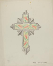 Tin & Wall Paper Cross, c. 1937. Creator: Majel G. Claflin.