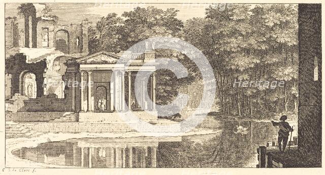 Landscape with Temple Ruins and Pond, 1673. Creator: Sebastien Le Clerc.