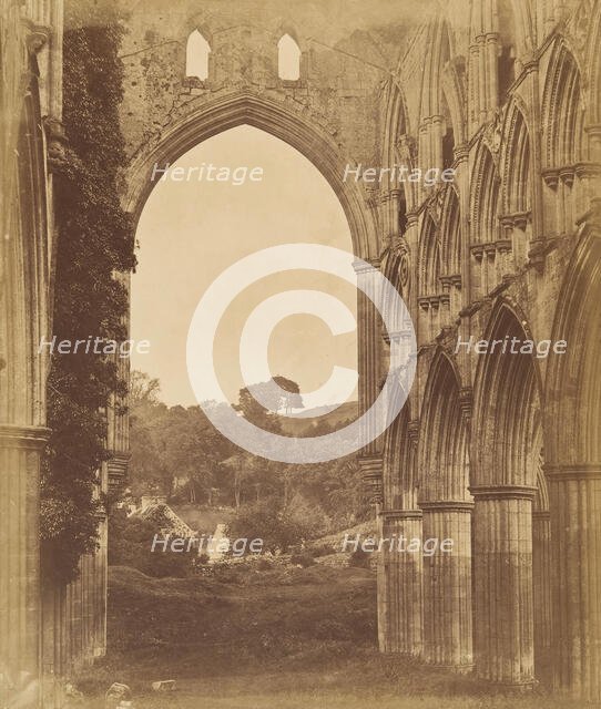 Rievaulx Abbey. Interior of the Choir, 1850s. Creator: Joseph Cundall.