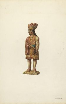 Wooden Indian, c. 1937. Creator: Gerald Transpota.