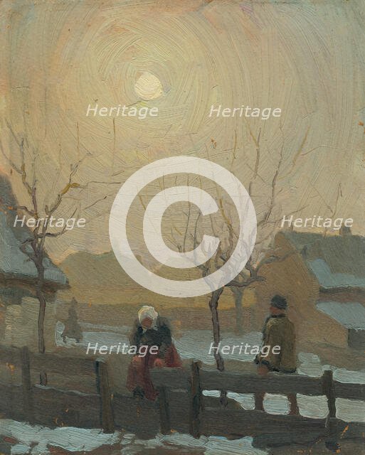 Winter in the village, c1923. Creator: Teodor Jozef Mousson.