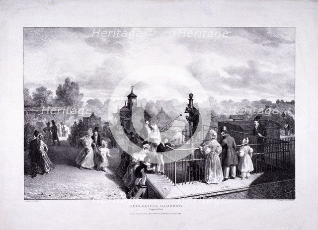 Zoological Gardens, Regent's Park, Marylebone, London, 1835. Artist: George Scharf