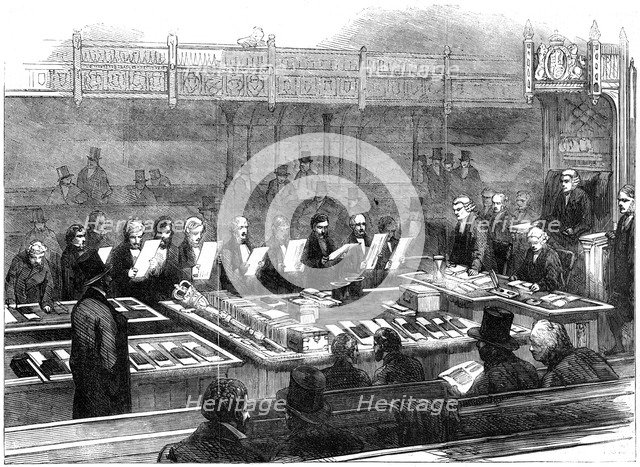 Swearing in members of the new parliament, 19th century. Artist: Unknown