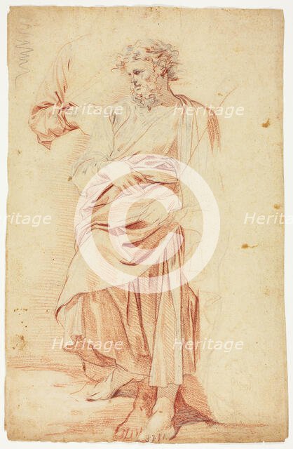 Sketches of Robed Male Prophet, n.d. Creator: Nicolas Mignard.