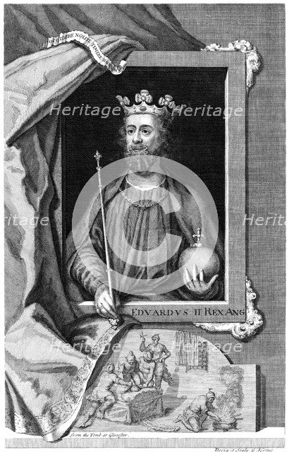 Edward II of England. 18th centuryArtist: George Vertue