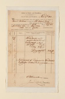Charlestown Bill, United States, 1802. Creator: Unknown.