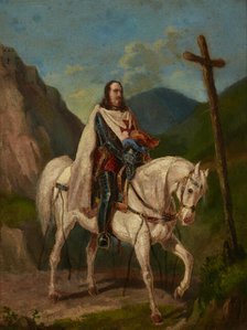Knight on Horseback, before 1856. Creator: Artur Grottger.
