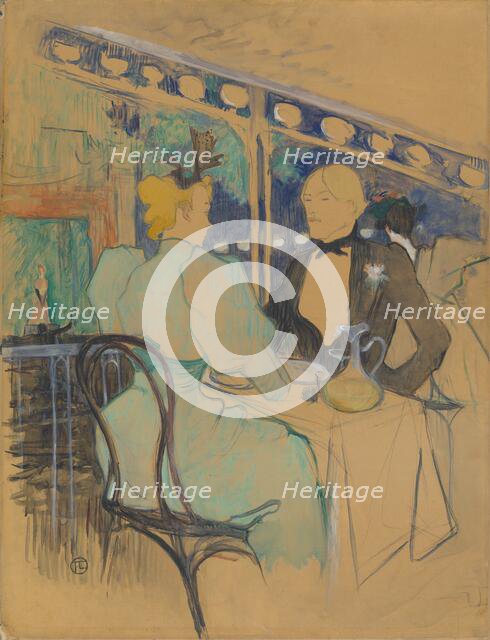 Fashionable People at Les Ambassadeurs (Aux Ambassadeurs: Gens Chic), 1893. Creator: Henri de Toulouse-Lautrec.