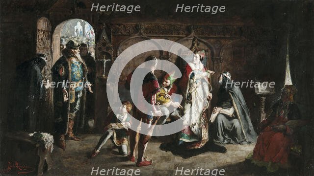 Sten Sture the Elder Frees the Captive Danish Queen Christina from the Vadstena Monastery, 1876. Creator: Larsson, Carl (1853-1919).