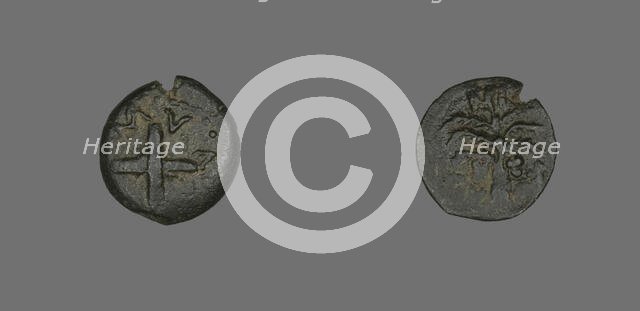 Coin Depicting Shields and Spears, 54 CE, Procurator: Antonius Felix (reign of Claudius). Creator: Unknown.