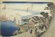 Shinagawa: Sunrise (Shinagawa, hinode), from the series "Fifty-three Stations of the..., c. 1833/34. Creator: Ando Hiroshige.