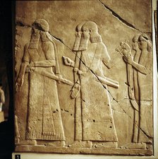 Assyrian relief of a procession, Pergamon Museum, Berlin. Artist: Unknown
